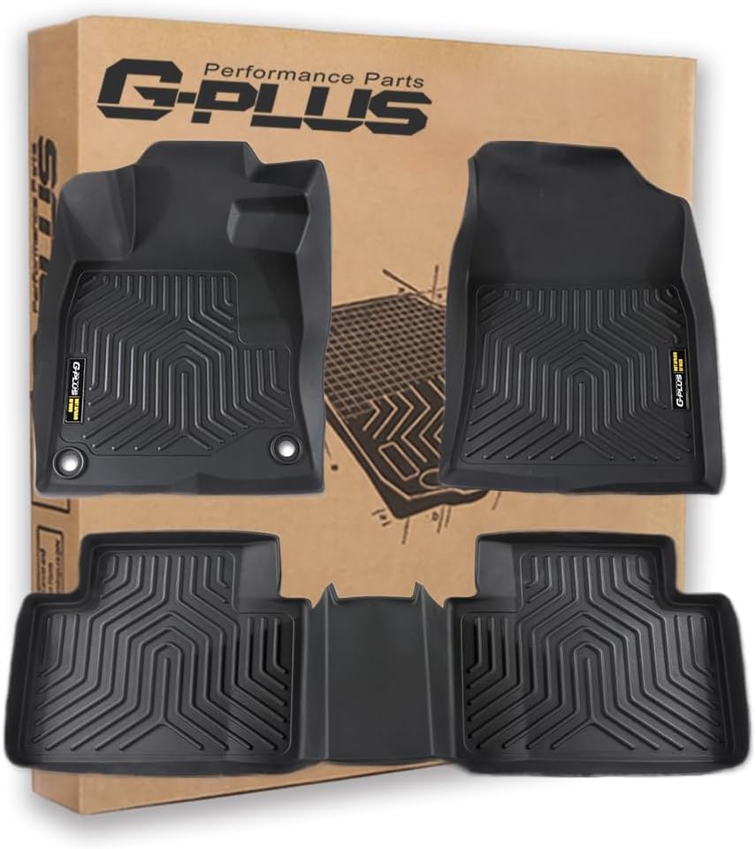 61JmyOGq6LL._AC_SL1000_.jpg G-PLUS Floor Mats Fit for Honda Civic Sedan & Hatchback 4-Door 2016-2021/Fit Coupe 2-Door 2016-2021 Floor Liners,TPE Custom Fit All Weather Protection Floor Liners,Front & 2nd Row Car Mats Black - Image 1