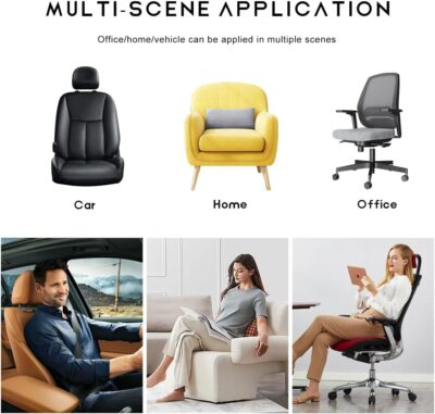 Car Seat Cushion for Driving, Memory Foam Lumbar Support Pillow for Sciatica & Lower Back Pain Relief, Ergonomic Comfort Driver Seat Cushion for Car Home Office Chair - Image 6