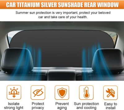 Car Rear Window Sunshade for Baby, Glare & UV Protection Rear Windows Sun Shade Covers with Suction Cups, Universal Auto Sun Blocker Cooling Accessories for Vehicles Privacy Protection (9972) - Image 3