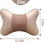 2pcs Car Seat Neck Support Pillow,PU Soft Leather + Memory Foam,Head Support Pillow Cushion Pad for Driving Headrest Relax,with Adjustable Strap - Image 2