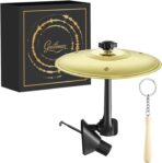 Mini Car Drum Cymbal For Car Air Vent (Gold) – Crash Cymbal Dashboard Ornament Accessory for Musicians, Drummers, Music Lovers – Funny Auto Interior Gift for Men Women Teens