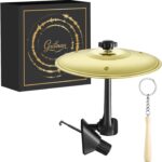 Mini Car Drum Cymbal For Car Air Vent (Gold) – Crash Cymbal Dashboard Ornament Accessory for Musicians, Drummers, Music Lovers – Funny Auto Interior Gift for Men Women Teens