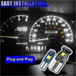 40PCS T5 T10 Car LED Bulbs Dash Lights with Twist Socket - Instrument Cluster Light Car Interior Replacement Bulb for Dashboard Panel Gauge Indicator Lamps Map Dome Lights (White) - Image 5