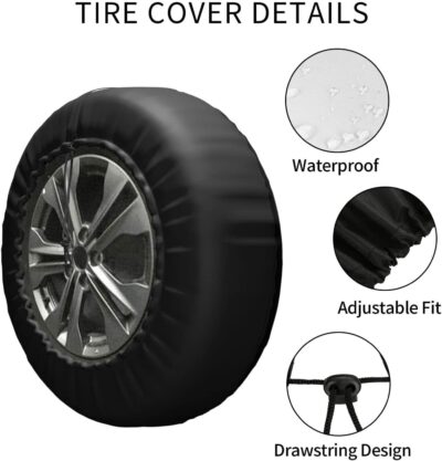 Smiley Face Tire Cover Weatherproof Dustproof Wheel Spare Tire Cover Wheel Protectors Universal Fit for Rv Trailer SUV Truck Camper 15 Inch - Image 8