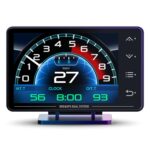 MH Obd2 Gauge Display Heads Up Display 4.3-inch TFT LCD Screen Multi-Function Digital HUD Gauge Cluster with Speed RPM Boost for All Car