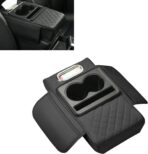 Car Armrest Box Mat, Car Console Organizer with Center Console Cup Holder, 13.78 x 7.87 x 3.15 in Armrest Pad, Universal for Most Vehicles (Black)