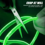 EL Wire LED Strip Lights, USB Auto Neon Light Strip with Sewing Edge, 16FT Electroluminescent Car Ambient Lighting Kit with Fuse Protection, Green - Image 2