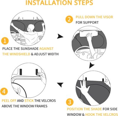 Semi-Truck Sun Shade for Windshield and Side Windows | 300T Sunshade Maximum Coverage | Block Sun Heat Rays |Fits for Semi, Commercial & Big Rig Truck, RV (Side Velcro)… - Image 7