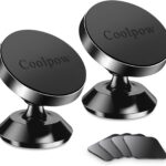 Coolpow【2 Packs 】Magnetic Phone Holder for car【Strong Magnet】phone holders for your car phone holder Mount for Car【4 Metal Plate】Universal Dash cell phone car mount for iphone Samsung car accessories