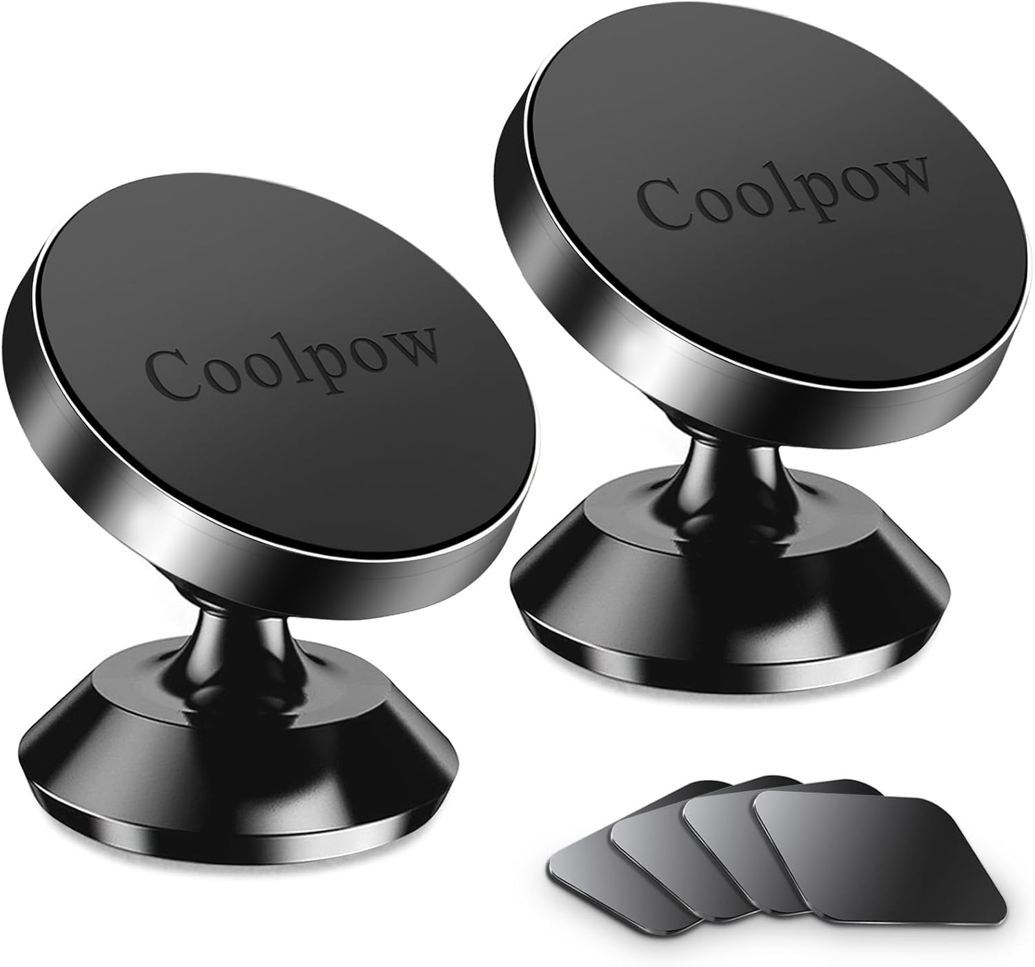 61L1feKQNFL._AC_SL1500_.jpg Coolpow【2 Packs 】Magnetic Phone Holder for car【Strong Magnet】phone holders for your car phone holder Mount for Car【4 Metal Plate】Universal Dash cell phone car mount for iphone Samsung car accessories - Image 1