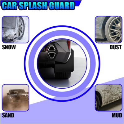 Craedli 4PCS Universal Car Mud Flaps Set, Flexible Bendable Mudguard Automotive Front & Rear Splash Guards with Screws, Vehicle Exterior Protection Accessories for SUV, Truck, Pickup, Off-Road (Black) - Image 4