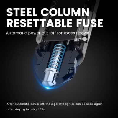 YANTU Cigarette Lighter Adapter & Splitter with 150W 3-Sockets & LED Ambient Lighting, Dual USB Fast Charging Car Outlet 12V, Car Cigarette Lighter Socket Plug Extension for Vehicles - Image 6