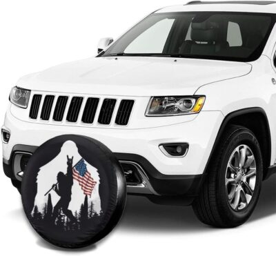 Siski American Flag Camping Spare Tire Cover Wheel Protectors Weatherproof Universal for Trailer Rv SUV Truck Camper Travel(14" fits for tire Diameter 60-69cm/23.6-27in) - Image 4