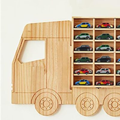 Wood Toy Car Display Rack, Holds 42 Diecast Cars Model Car Display Case 1/64 Scale Toy Cars Organizer Freestanding or Wall-Mounted Toy Car Storage Cabinet - Image 8