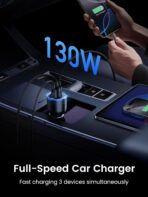 UGREEN 130W USB C Car Charger, PD 100W +PD 30W Type C Car Charger Adapter Compatible with iPhone 17/17 Air/17 Pro/17 Pro Max/16/15/14/13/12 Series, Galaxy S24 S23 Ultra, iPad, MacBook, and More - Image 3