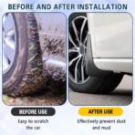 4PCS Car Mud Flaps, Mud Guard, No Drilling No Tape Mudflaps All Weather Protector Mudguards, Front and Rear Side Splash Guards Vehicle Sediment Protection Auto Accessories Universal for Cars - Image 4