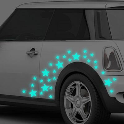 30pcs Star Vinyl Decal for Cars, High Intensity Reflective DIY Stickers for Window Bumper Mirror Laptop Decals Waterproof Night Safety Sign Car Stickers (Mint Green) - Image 7