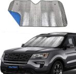 Big Hippo Car Windshield Sun Shade UV Rays Sun Visor Shade,Auto Front Car Window Shades Protector Folded Sun Shield Shade,Keeps Vehicle Cool - Blue (Size: 55.16"X 27.5")