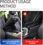 HZEL Car Center Console Cover, Leather Vehicle Armrest Cushion with Storage Bags, Cup Holder ＆ Tissue Box, Waterproof Auto Interior Arm Rest Seat Box Pad, Universal Fit (Wine Red) - Image 6