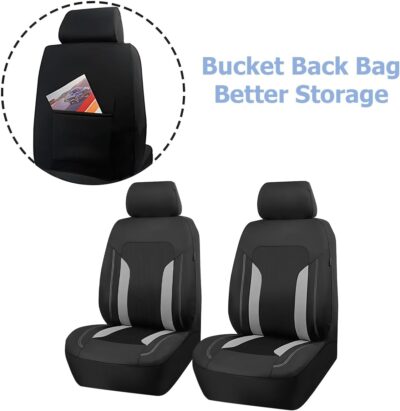 Car Front Seat Covers, Breathable Automotive Front Seat Headrest Covers, Waterproof Comfortable Vehicle Seat Headrest Protection Accessories, Universal for RV, SUV, Truck - Image 3