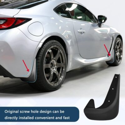 4PCS Car Mud Flaps, Mud Guard, No Drilling No Tape Mudflaps All Weather Protector Mudguards, Front and Rear Side Splash Guards Vehicle Sediment Protection Auto Accessories Universal for Cars - Image 6
