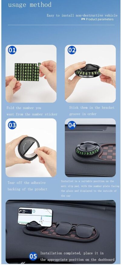 Multifunctional Car Anti-Slip Mat Mobile Phone Holder for Dashboard - Non-Slip Sticky Mount Stand for Car, Adjustable and Secure Grip for Phones, GPS, and Accessories (Black) - Image 6