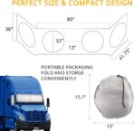 Semi-Truck Sun Shade for Windshield and Side Windows | 300T Sunshade Maximum Coverage | Block Sun Heat Rays |Fits for Semi, Commercial & Big Rig Truck, RV (Side Velcro)… - Image 4