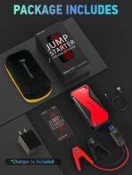 DBPOWER Peak 3000A 18000mAh Portable Car Jump Starter (up to 8.0L Gas, 6.0L Diesel Engine) Battery Booster with Smart Charging Port, Compass, LCD Screen and LED Light (Black/Red) - Image 8