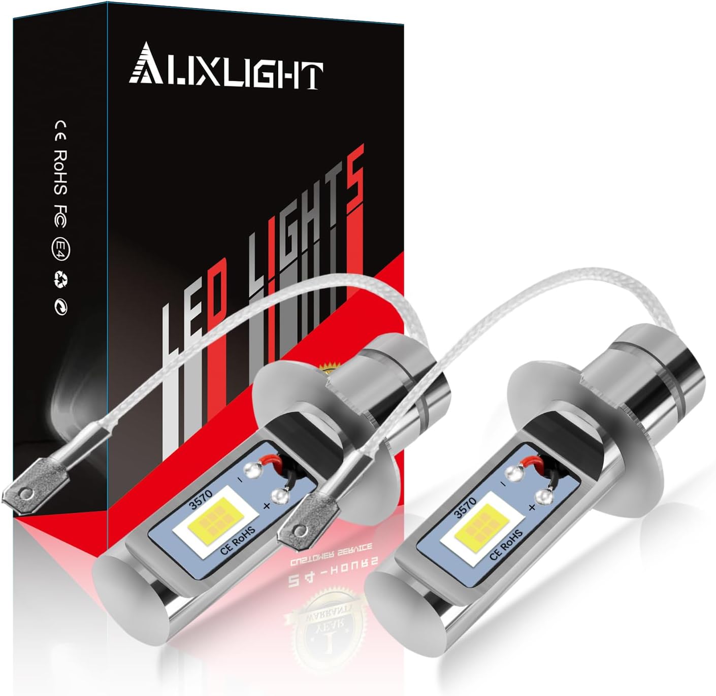 61N09UIfRL._AC_SL1500_.jpg AUXLIGHT H3 LED Fog Light DRL Bulbs, 3000 Lumens Extremely Bright Bulbs Replacement for Cars, Trucks, 6000K Xenon White - Image 1