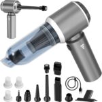 4-in-1 Car Vacuum Portable Cordless & Dust Buster, 20000pa High Power Handheld Vacuum Cordless Rechargeable, Mini Vacuums with 3 Reusable Filter, Vacuum Cleaner for Car Home Office & Pet(Silver Gray)