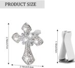 Frienda Bling Car Air Vent Clip Crystal Cross Rhinestone Vehicle Air Conditioner Outlet Vent Charm Car Bling Accessories for Women Wheels Interior Decoration(Silver) - Image 2