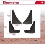 HECASA Heavy Duty Mud Flaps Guards Compatible with 2015-2023 Dodge Challenger Replacement for 82214141 82214142 Black Mud Guards Splash Molded Front & Rear 4Pcs - Image 6