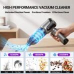 Handheld Vacuum Cleaner, 22000Pa Powerful Car Vacuum Cleaner Cordless, Lightweight Mini Car Hoover, Rechargeable Portable Air Duster for Car, Home, Kitchen - Image 4
