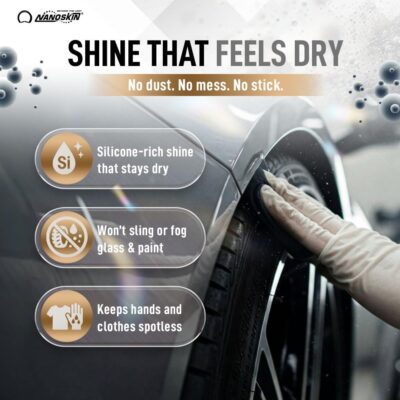 Nanoskin WHITE LIGHTENING Premium Dressing 16 Oz. – Universal Thick Wipe-On Dressing for Car Detailing | Works on Tire, Vinyl, Rubber, Plastic & Trim | Safe for Cars, Trucks, Motorcycles, RVs & More - Image 4