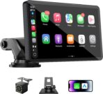 Carplay Screen for Car, Upgrade 7" HD Wireless Apple Carplay & Android Auto Touchscreen- Car Play Screen Stereo with Backup Camera, Mirror Link/Voice Control/Music Play/GPS Navigation -for All Vehicle