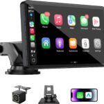 Carplay Screen for Car, Upgrade 7" HD Wireless Apple Carplay & Android Auto Touchscreen- Car Play Screen Stereo with Backup Camera, Mirror Link/Voice Control/Music Play/GPS Navigation -for All Vehicle
