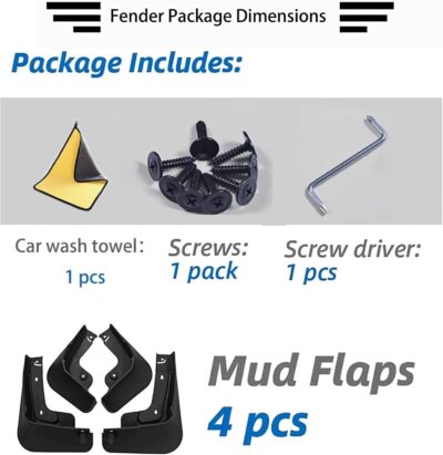 Car Mudguard Mud Flaps for 2026 Cadillac CT5 2020-2025 Molded Custom Front and Rear Mudflaps Splash Guards Fender Flares Kit 4-PC Auto Accessories,Send 1 Car Wash Towel,Ct5 - Image 6