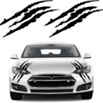 Wevdn 2 PCS Car Claw Mark Stickers, Automotive Vinyl Claw Mark Decals for Hood Headlight, Universal Car Claw Mark Decoration Stickers Fit Cars Trucks SUVs, Car Accessories (Black)