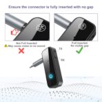 Aux Bluetooth Adapter for Car, 2 in 1 Bluetooth 5.3 Transmitter Receiver for Hands-Free Call, Noise Cancelling 3.5mm AUX Wireless Receiver for Home Stereo System/Headphones/Easy Connect - Image 6