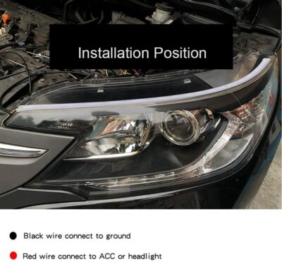 Car Headlight LED Strips, LEDCARE 24 Inch Exterior Car Lights with Dreamcolor Chasing, Flexible Waterproof LED Daytime Running Light Strip with Wireless APP Control, 2-Pack - Image 6