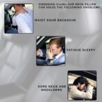 Car Headrest Neck Pillow Support Memory Foam Ergonomic Design Accessory for Driving Seat Fatigue Relief Compatible with Model S X 3 Y & Cybertruck - 1 Piece - Image 5