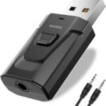 Bluetooth Car Aux Adapter, Wireless 5.0 Stereo Music Receiver Noise Cancelling Hands-Free Car Kits, Mini 3.5mm Jack Audio Adapter Transmitter for Car/Home Stereo, Speakers, PC, TV More Audio System