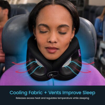 Cabeau Travel Essential Neck Pillow - Fits Most Neck Sizes (11-21 inches) - Evolution X Three Ways to Adjust for Ultimate Comfort on Long Flights (Turquoise) - Image 6