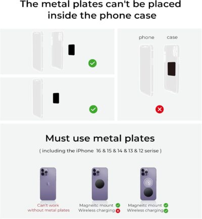 LISEN 2 Pack Magnetic Phone Holder for Your Car Magnet for Phone Car Mount Vent 6 Military Magnets Vent Cell Phone Holder Mount for Car Plate Fit All, Gifts for Women Men, Car Accessories - Image 7