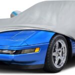 Car Cover for 1984-1996 Corvette C4, Waterproof Custom-fit Sun Rain Dust Snow All Weather Protection Outdoor C4 Full Car Cover with Door Zipper and Cotton Lining-Grey