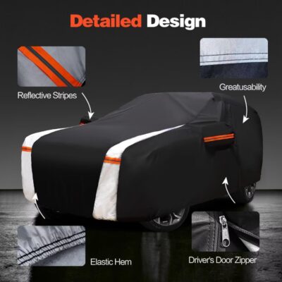 Minivan Car Cover for Dodge Grand Caravan 1984-2026 100% Waterproof All Weather, Heavy Duty Outdoor Full Exterior Covers Rain Sun Wind UV Protection. - Image 2