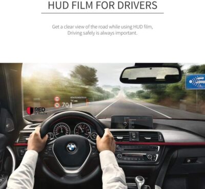 RED SHIELD Universal Head Up Display HUD Reflective Windshield Film 7.5" for All Car Makes and Models. Premium Quality High Definition HD Clarity. Compatible with All HUD Units and Smartphones. 2 PK - Image 3