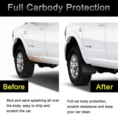 Tecoom Custom Mud Flaps Splash Guards Fit for 2019-2023 Ram 2500/3500 Trucks with OEM Fender Flares(not Power Wagon), Black Front and Rear Mud Guard Set of 4 - Image 2