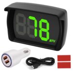 GPS Digital Speedometer for Car MPH, Universal HUD Speed Meter with LED Large Font, Head Up Display for Golf Cart Truck Motor SUV All Vehicles, Plug and Play with USB Cable and Car Charger Adapter