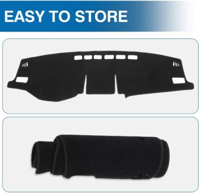 KUST Black Dash Cover Mat for Toyota RAV4 2019-2025 Left Hand Driving Non-Slip Dashboard Cover Interior for RAV4 Accessories Custom Fit Dash Mat Sunshade Windshield Glare - Image 7